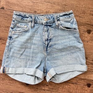 H&M &denim Ultra High Rise Mom Denim Shorts